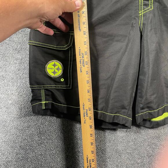 NFL Pittsburgh Steelers Swim Shorts Men's Large Black/Green Lined Drawstring - Picture 4 of 13